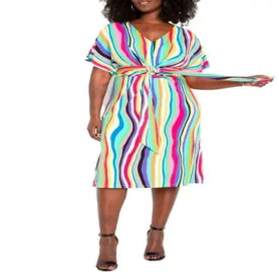 ELOQUII Women&rsquo;s Plus Size Wrap Around Dress image {3}