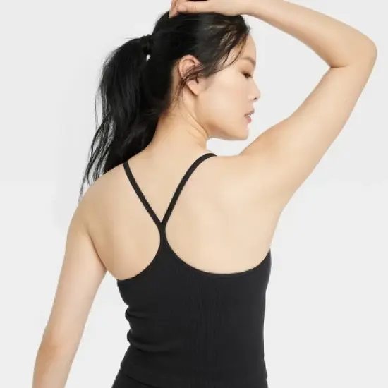 Women's Light Support Seamless Rib Cami Cropped Sports Bra - All in Motion&trade; image {4}