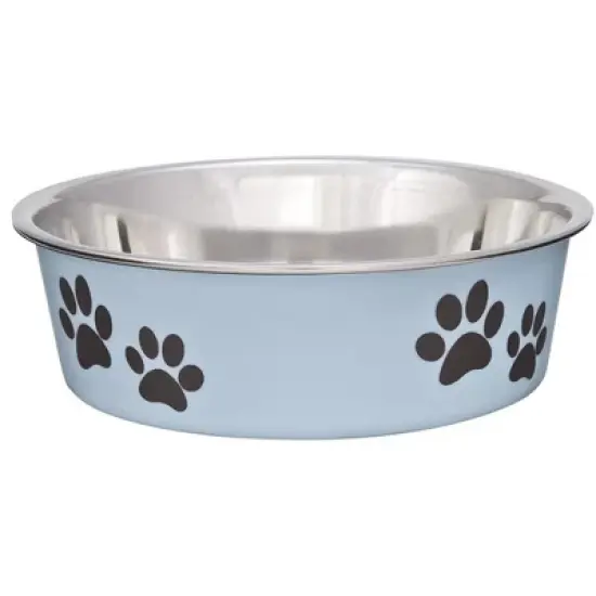 Loving Pets Stainless Steel & Light Blue Dish with Rubber Base image {3}