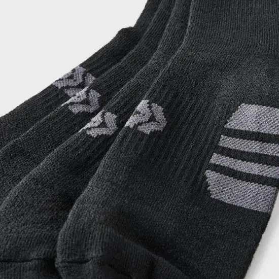 Men's Striped Surge Mesh Crew Socks 8pk - All In Motion&trade; Black 6-12: Cushioned Heel Toe, Midweight Knit image {2}