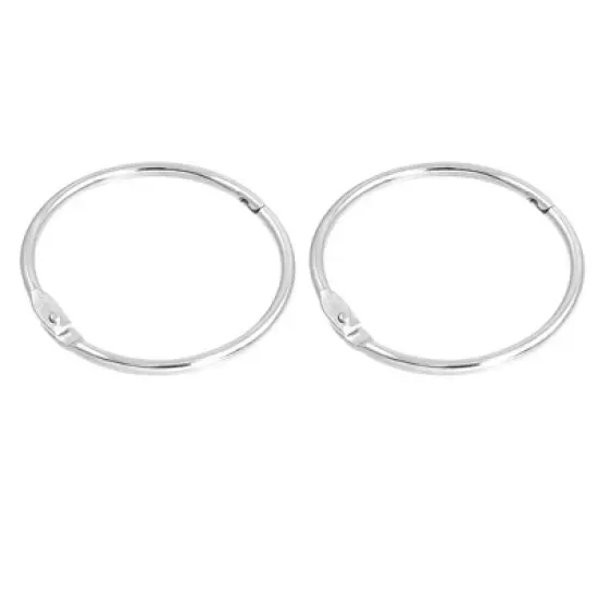 Unique Bargains Silver Tone Multipurpose Round Shape Loose Leaf Office Book Rings 2.7 Inch 5 Pcs image {1}
