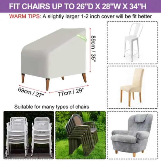 Unique Bargains 600D Oxford Waterproof Lawn Patio Chair Cover 2 Pcs image {1}