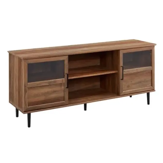 Modern Wood and Glass Door Console TV Stand for TVs up to 65" - Saracina Home image {8}
