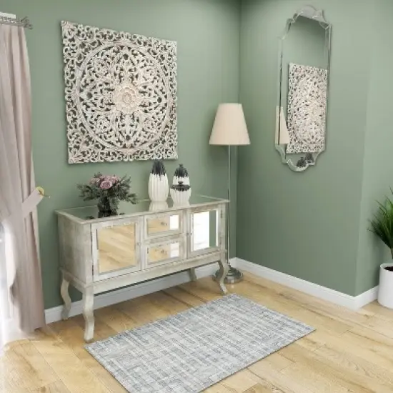 Glam Mirrored Sideboard Silver - Olivia & May image {15}