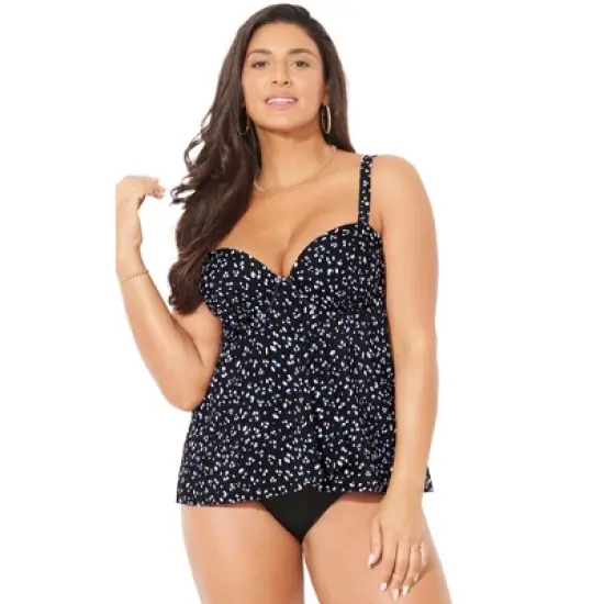 Swimsuits for All Women&rsquo;s Plus Size Flyaway Underwire Tankini Top image {4}