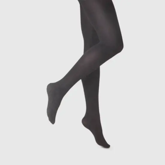 Women's 80D Super Opaque Control Top Tights - A New Day Black image {2}