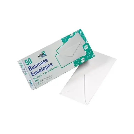 Quality Park #10 Business Envelope 4 1/2" x 9 1/2" White 50/Box (69016) QUA69016 image {1}