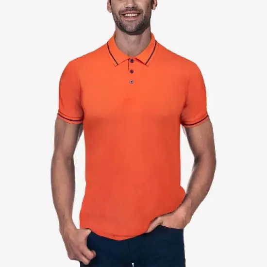 X RAY Men's Basic Short Sleeve Tipped Polo image {6}