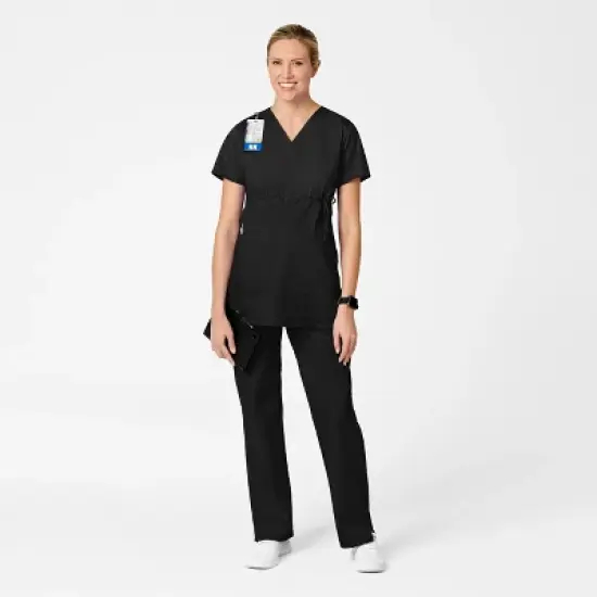 Wink Maternity Mock Wrap Scrub Top image {2}