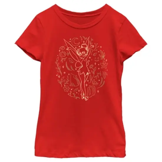 Girl's Peter Pan Tinkerbell Spooky Line Art T-Shirt image {6}