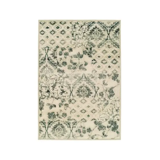 Vintage Rustic Floral Damask Indoor Area Rug or Runner by Blue Nile Mills image {5}