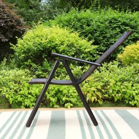 2pk Outdoor Wicker Dining Chairs with Aluminum Frame - Captiva Designs image {6}