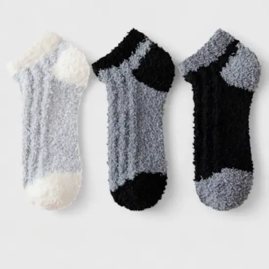 Anna-Kaci Women's 3-Pair Ultra-Soft Fuzzy Ankle Socks with Cozy Textured Design US 5&ndash;10 image {6}