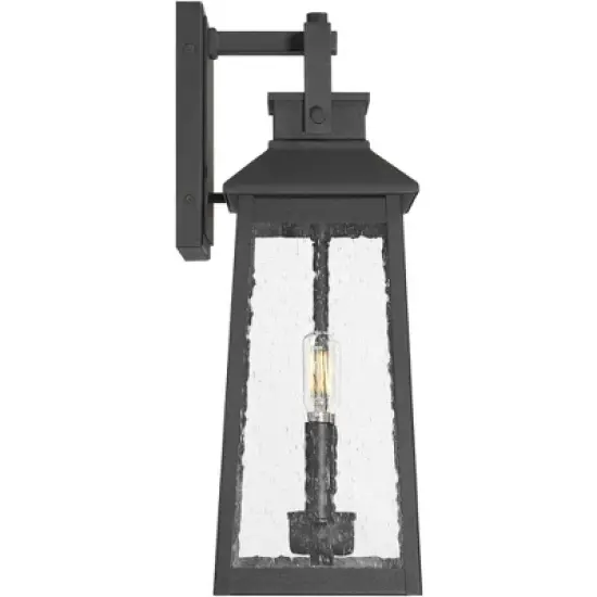John Timberland Jubliee 17 1/4" High Modern Outdoor Wall Light Fixture Mount Porch House Exterior 2-Light Weatherproof Black Metal Clear Glass Shade image {7}