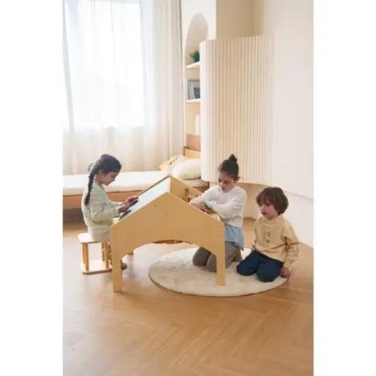 Ash - Wood Adjustable Learning Tent with Desk and Chair image {5}