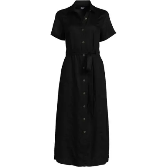 Lands' End Women's Indigo Tencel Button Front Midi Dress image {3}