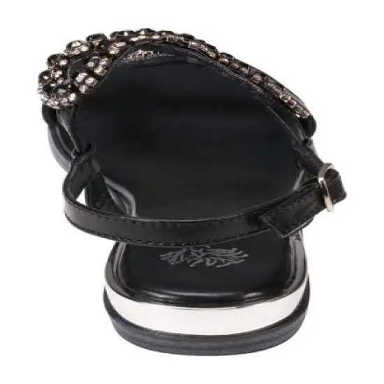 GC Shoes Lidia Metallic Embellished Slingback Flat Sandals image {2}