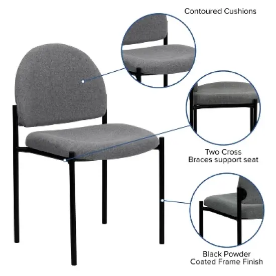 Emma and Oliver Comfort Stackable Steel Side Reception Chair image {9}