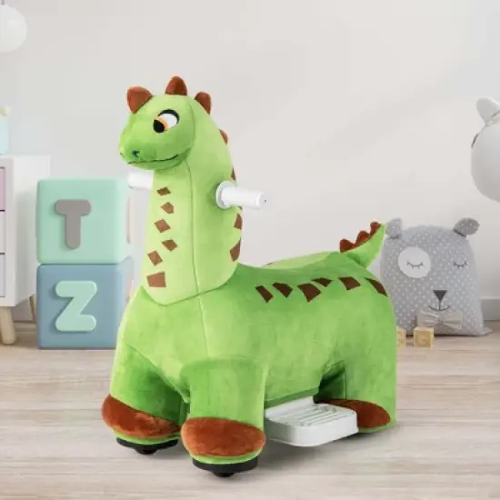 Costway 6V Kids Ride on Dinosaur with Padded Sea Foot Pedal Music Forward & Wheels image {1}