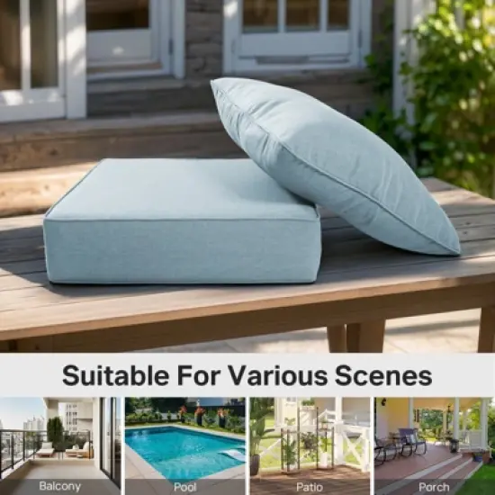 Belord 6" Outdoor Cushion Set, 28D High Density Sponge Replacement Patio Furniture Cushion with Removable Cover, Waterproof & Fade Resistant image {3}