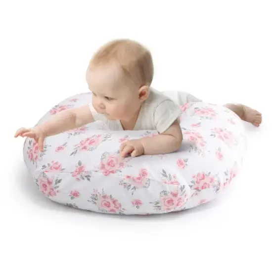 The Peanutshell Nursing Pillow for Breastfeeding, Pink Floral image {3}
