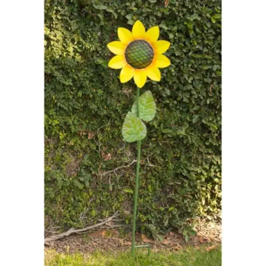 63"x16" Spring Festive Blooming Metal Sunflower Garden Stake - Alpine Corporation image {2}