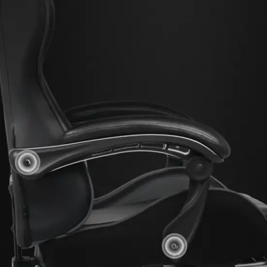 Gaming Chair with Footrest and Ergonomic Lumbar Massage Pillow PU Leather Office Chair - GTRACING image {3}