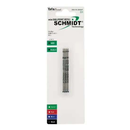 Schmidt 635 Mini D1 Ballpoint Refill fits Multifunction pens Medium Black 4 Pack (SC58149) image {4}
