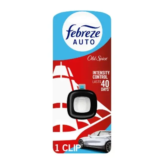Febreze Car Auto Old Spice: Phthalate-Free Car Vent Clip Freshener, Adjustable Scent, Disposable, 40-Day Duration image {14}