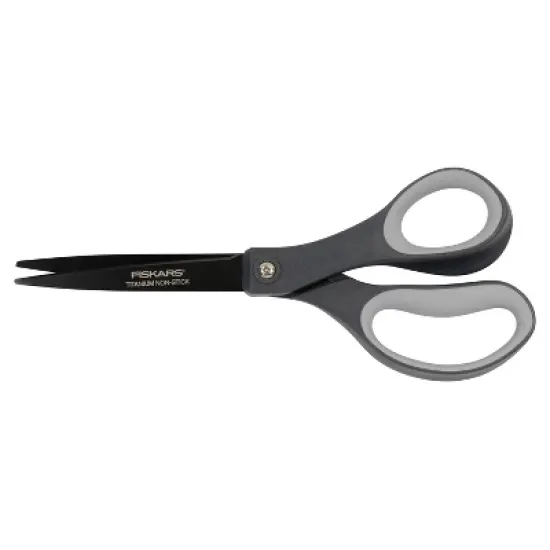 Fiskars 8" Performance Softgrip Non-Stick Titanium Fashion Scissors Black/Gray: Stainless Steel, Office & School Use image {3}