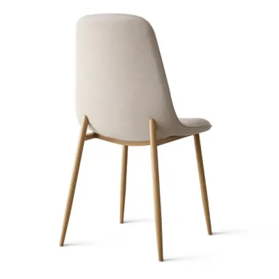 Oslo Modern Design Dining Chair Set Of 4 and 8, Linen Dining Chair with Oak Metal Legs, Indoor Furniture - Maison Boucle image {3}