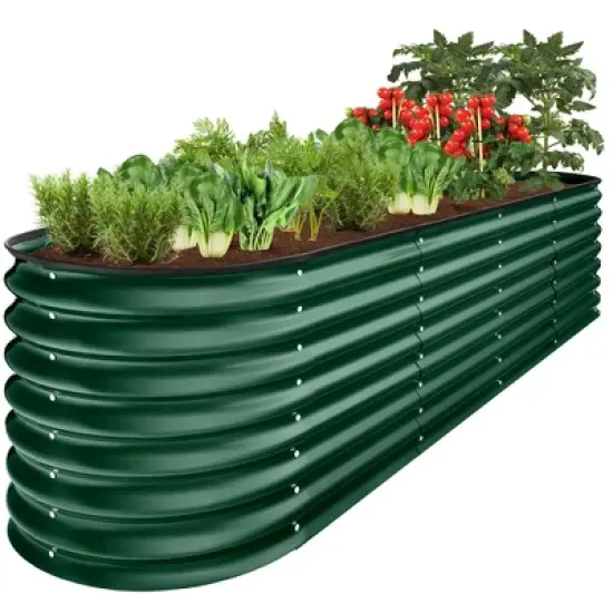 Best Choice Products 8x2x2ft Metal Raised Garden Bed, Oval Outdoor Planter Box w/ 4 Support Bars image {8}