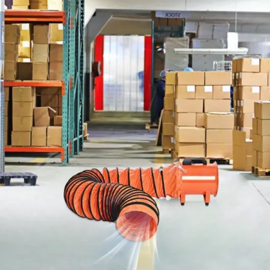 3500CFM Portable Air Blower w/ 33ft Hose - 12" 580W Heavy-Duty Industrial Fan for Warehouse Ventilation, Dust/Chemical Exhaust & Job Sites image {5}