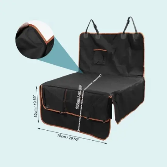Unique Bargains Fully Enclosed Dog Car Seat Cover for Back Seat Black 1 Pc image {1}