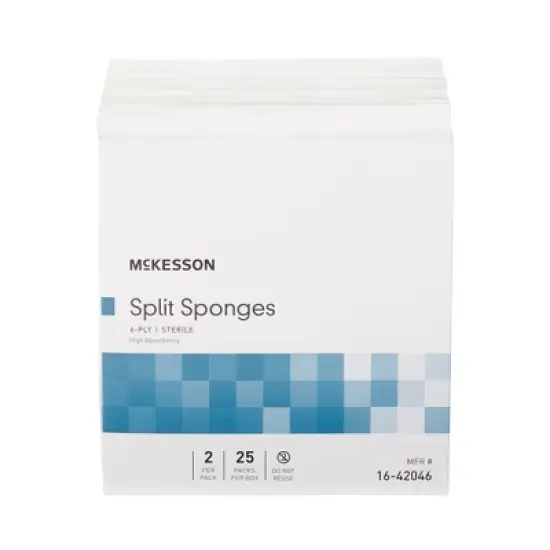 McKesson 6-Ply I.V. / Drain Split Dressing Sterile 4 x 4" image {2}