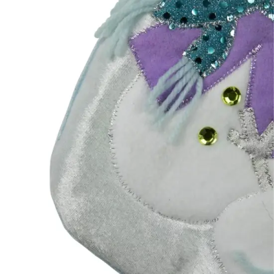 Northlight 21" Blue and White "Baby's First Christmas" Snowman Stocking image {2}