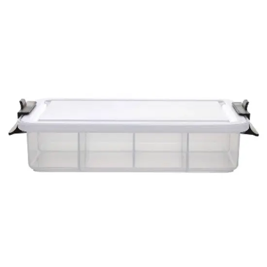 Farberware 7.8"x12.7" Snackle Box: Clear Plastic Food Storage Container with Locking Lid, Dishwasher-Safe, 170 Volume Capacity image {6}