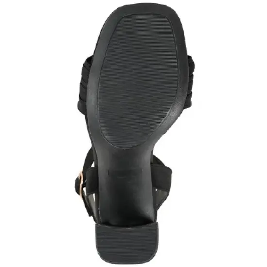 Journee Collection Womens Skiler Tru Comfort Foam Open Square Toe Block Heel Sandals Black 10 image {4}