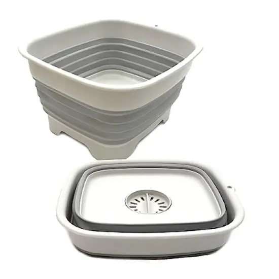 SAMMART 9.1L (2.4Gallon) Collapsible Dishpan with Draining Plug image {13}