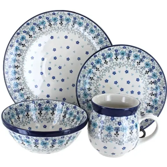 Blue Rose Polish Pottery Ceramika Artystyczna Dinnerware (16 PC) image {9}