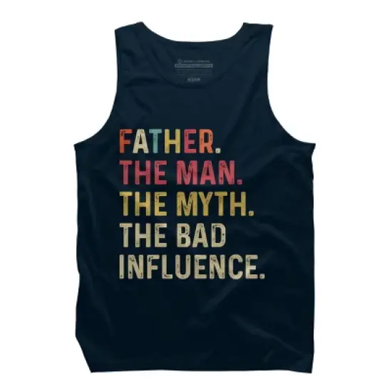 Men's Design By Humans Father The Man, Myth, Bad Influence By MeowShop Tank Top image {4}