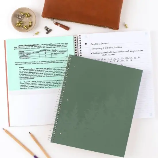 Five Star 100g College Ruled Notebook 11"x9.75" Olympic Green: Spiral, Single Subject, 100 Pages, 3 Hole Punched image {5}