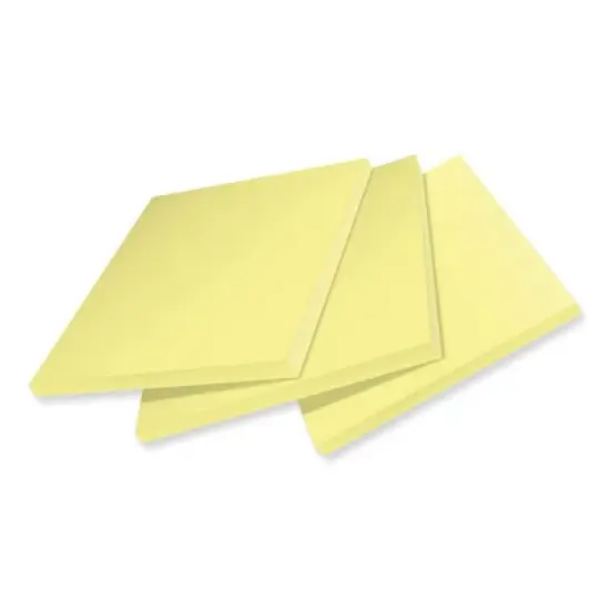 Post-it Notes Super Sticky 100% Recycled Paper Super Sticky Notes, 3" x 3", Canary Yelow, 70 Sheets/Pad, 12 Pads/Pack image {2}