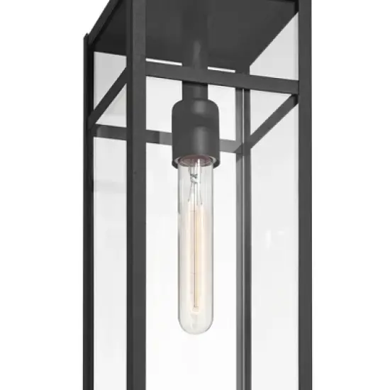 John Timberland San Lucas 19 1/2" High Modern Outdoor Pendant Light Fixture Ceiling Porch House Exterior Hanging Sand Black Metal Clear Glass Shade image {4}