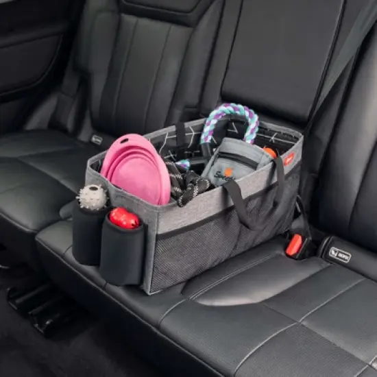 Diono Travel Pal XL Back Seat Car Organizer, 12 Compartments, Insulated Drink Holder, Carry Handles, Gray image {4}