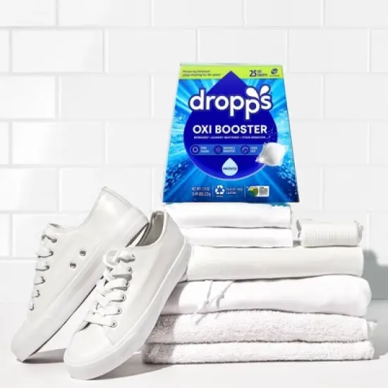 Dropps Laundry Oxi Booster Whitener & Stain Remover Biobased Detergent Pods - Unscented - 25ct image {9}