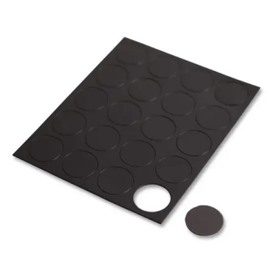 U Brands Heavy-Duty Board Magnets, Circles, Black, 0.75" Diameter, 20/Pack image {1}