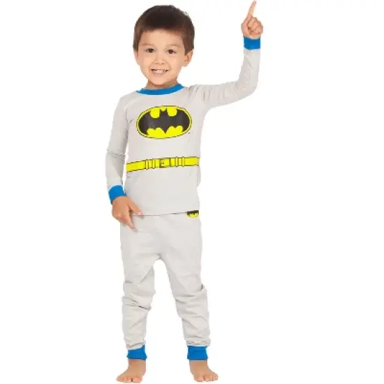 DC Comics Boys Batman Gray Costume Pajama Set image {1}