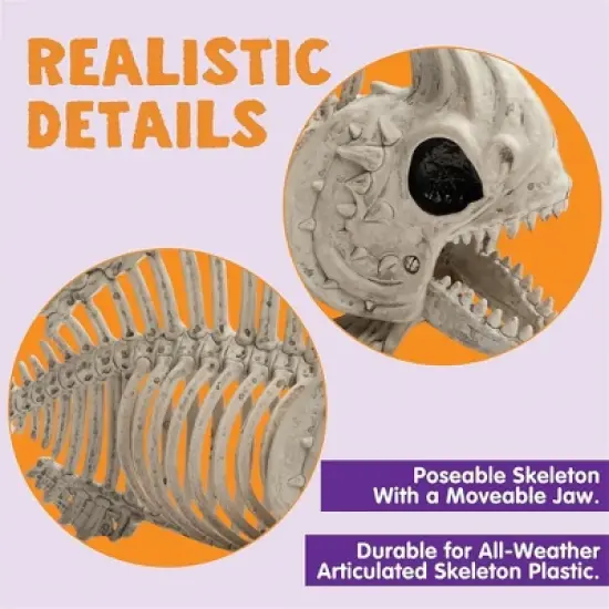 Joyfy 2 PCS 9.5" Halloween Fish Skeleton Decorations Plastic Fish Bone Halloween Indoor Outdoor Decor Party Favors Haunted House Graveyard Props image {3}