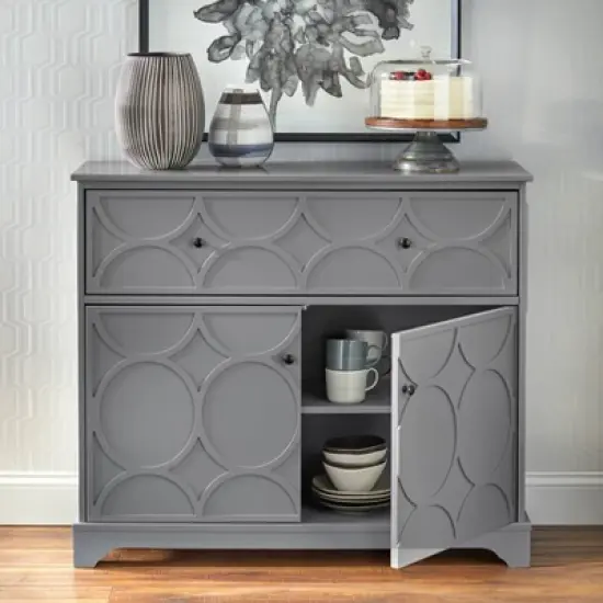 Dawson Circle Front Buffet Cabinet Charcoal Gray - Buylateral image {2}